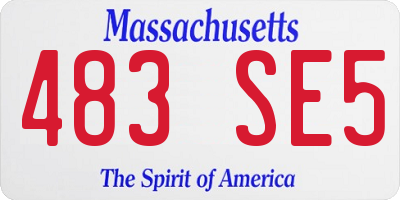 MA license plate 483SE5