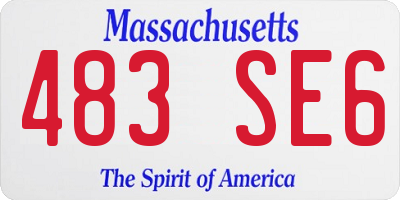 MA license plate 483SE6