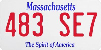 MA license plate 483SE7