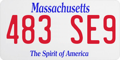 MA license plate 483SE9