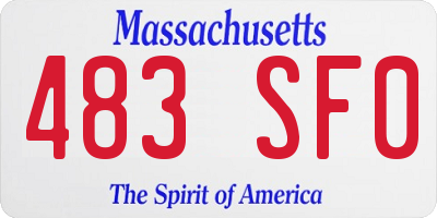 MA license plate 483SF0