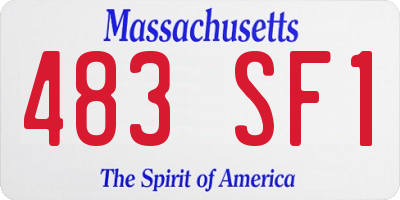 MA license plate 483SF1