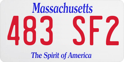 MA license plate 483SF2