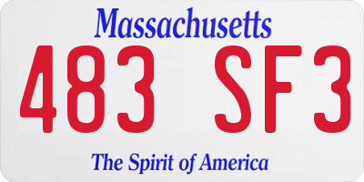 MA license plate 483SF3