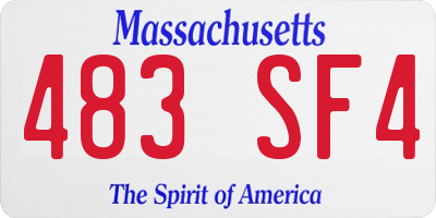 MA license plate 483SF4