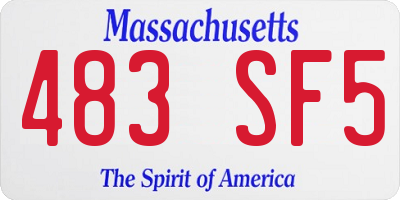 MA license plate 483SF5