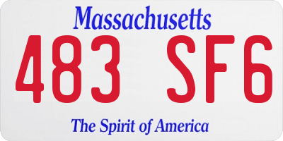 MA license plate 483SF6