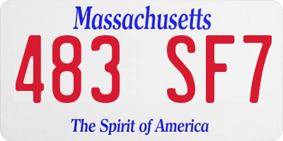 MA license plate 483SF7