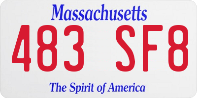 MA license plate 483SF8
