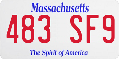 MA license plate 483SF9