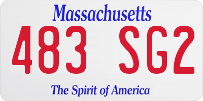 MA license plate 483SG2
