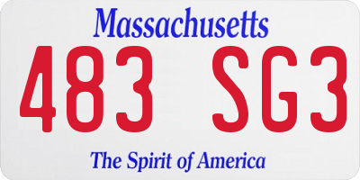 MA license plate 483SG3