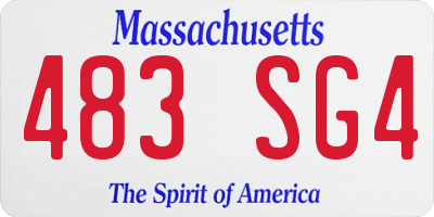MA license plate 483SG4