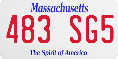 MA license plate 483SG5