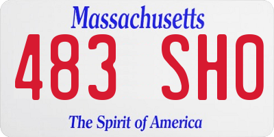 MA license plate 483SH0
