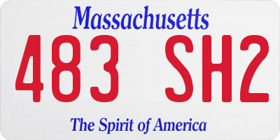 MA license plate 483SH2