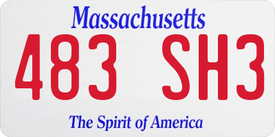 MA license plate 483SH3