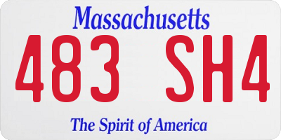 MA license plate 483SH4