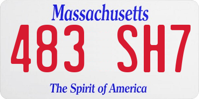 MA license plate 483SH7