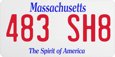 MA license plate 483SH8