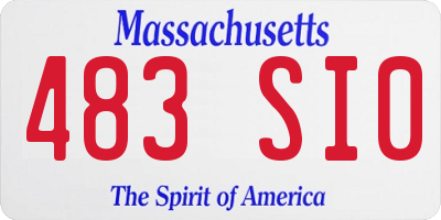 MA license plate 483SI0