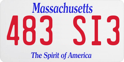 MA license plate 483SI3