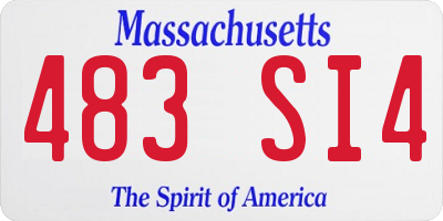 MA license plate 483SI4
