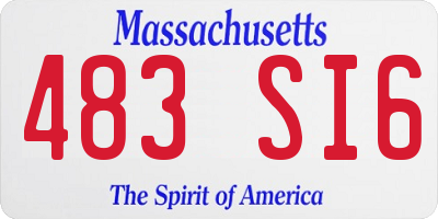 MA license plate 483SI6