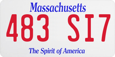 MA license plate 483SI7