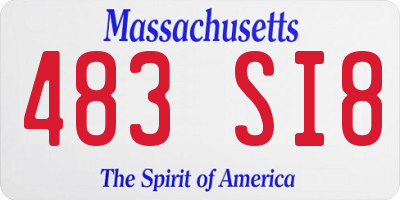 MA license plate 483SI8