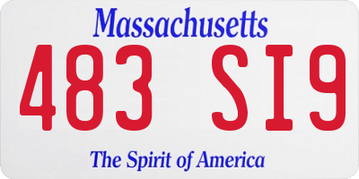 MA license plate 483SI9