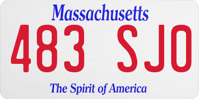 MA license plate 483SJ0