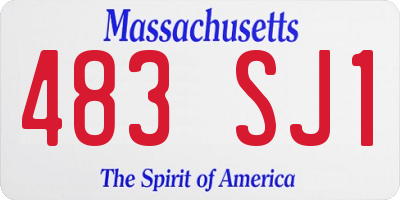 MA license plate 483SJ1