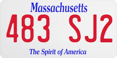 MA license plate 483SJ2