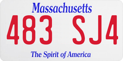 MA license plate 483SJ4