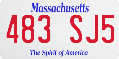 MA license plate 483SJ5
