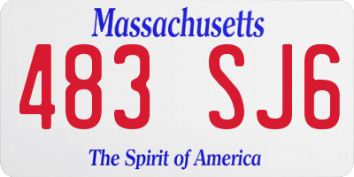 MA license plate 483SJ6