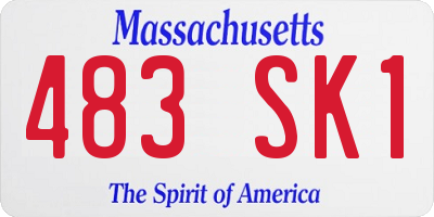 MA license plate 483SK1