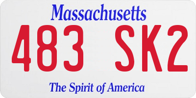 MA license plate 483SK2