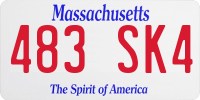MA license plate 483SK4