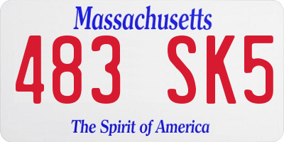 MA license plate 483SK5