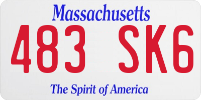 MA license plate 483SK6