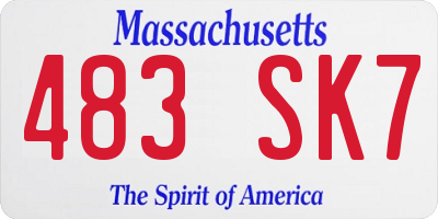 MA license plate 483SK7