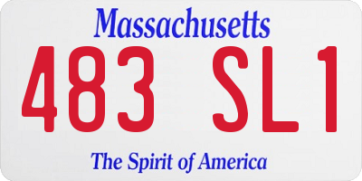 MA license plate 483SL1