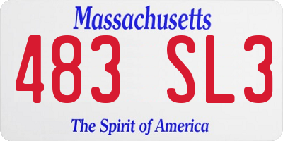 MA license plate 483SL3