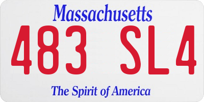 MA license plate 483SL4