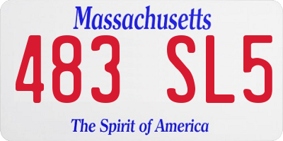MA license plate 483SL5