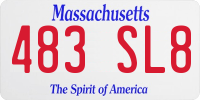 MA license plate 483SL8