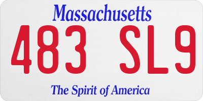 MA license plate 483SL9
