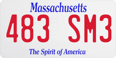 MA license plate 483SM3